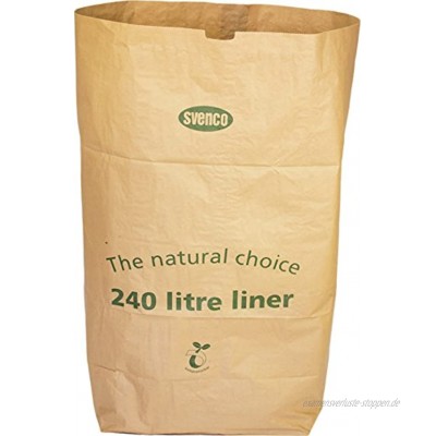 Alina kompostierbare Abfalltüte aus Papier für 240-l-Mülltonnen oder im Garten vollständig biologisch abbaubar 240 Liter braun 8 sacks