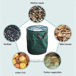 Gartenabfallsäcke große Kapazität wiederverwendbar faltbar wasserdicht mit Deckel reißfest Blattgrasbeutel Größe: 10 Liter