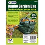 Jumbo-Gartenabfallsäcke strapazierfähig wiederverwendbar Abfallsack regenfest mit Griffen reißfest ideal zum Sammeln von Schmutz Unkraut und Sträuchern