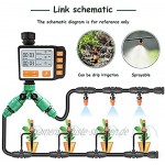 QHGao Gartenbewässerungssystem Automatisches Bewässerungsset Mit Digitalem Timer 40-M-Tropfspray-All-In-One-Set Sicher Und Umweltfreundlich
