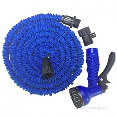 Vimmor Erweiterbare Flexible Wassergartenschlauchrohr-bewässerungsspritzpistole Für Die Autowaschanlage Reinigungssystem Bewässerungssystem Bewässerungsset Wasserschlauch 100ft-30m Blau