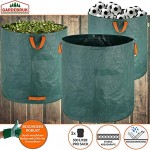 Gartenabfallsack 2 x 500L = 1000L Gartensack mit Stabilisierungsring Laubsack wasserabweisend Gartensäcke faltbar