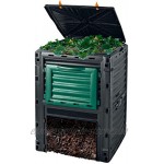 Byrak Komposter 300 l Volumen klappbarer Deckel witterungsbeständig aus Kunststoff Gartenkomposter Thermokomposter Schnellkomposter