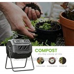 Ejwox Garten-Komposteimer aus BPA-freiem Material zweifach rotierende Kompostierbecher für den Außenbereich
