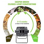 Ejwox Garten-Komposteimer aus BPA-freiem Material zweifach rotierende Kompostierbecher für den Außenbereich