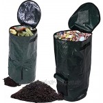 Gartenabfallsäcke Stabil POOPHUNS Umwelt Gartenabfall Mülleimer mit Deckel 34 Gallonen Reißfeste Blattgrassäcke für Die Entsorgung von Küchenabfällen im Freien