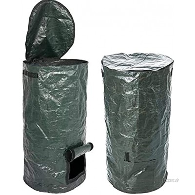 Gartenabfallsäcke Stabil POOPHUNS Umwelt Gartenabfall Mülleimer mit Deckel 34 Gallonen Reißfeste Blattgrassäcke für Die Entsorgung von Küchenabfällen im Freien