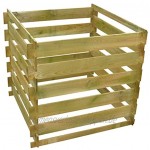 mewmewcat Komposter Kompostsilo aus Holz mit Stecksystem 90 x 90 x 85 cm