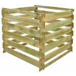 mewmewcat Komposter Kompostsilo aus Holz mit Stecksystem 90 x 90 x 85 cm