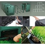 rg-vertrieb Garten Komposter 1200L Schwarz Modul Thermokomposter Kompostbehälter Kunststoff