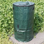 Stecto Garten Komposter Umwelt-Bio-Kompost-Gärbeutel mit Reißverschluss und Doppelgriffen Faltbarer Komposterbehälter zur Entsorgung von Küchenabfällen für den Garten