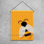 Liangbaiwan Gartenfahne,Hofbanner,Outdoor-Schild,hängende Verzierung,Tierbiene geometrische Muster,für Terrasse Topfdeck 28x40 Zoll