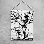 Liangbaiwan Gartenfahnen,Hofdekor Outdoor-Schild hängende Verzierung,Baum des Lebenszuckerschädelkunst,für Terrasse Topfdeck 12x18 Zoll