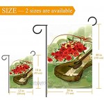 Liangbaiwan Gartenfahnen,Hofdekor Outdoor-Schild hängende Verzierung,Blumen und Gitarren,für Terrasse Topfdeck 12x18 Zoll