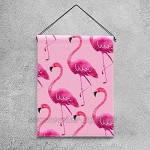 Liangbaiwan Gartenfahnen,Hofdekor Outdoor-Schild hängende Verzierung,Flamingos,für Terrasse Topfdeck 12x18 Zoll