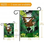 Liangbaiwan Gartenfahnen,Hofdekor Outdoor-Schild hängende Verzierung,Tropische Blätter tierischer Faultier,für Terrasse Topfdeck 12x18 Zoll