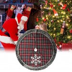 Ahagut Weihnachtsbaum Rock Schneeflocke Gedruckt Sackleinen Baum Röcke Weihnachtsdeko Verkleidet den Baumständer und bietet viel Platz