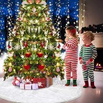 DecroXmas Weihnachtsbaum Rock weiß künstliche Plüsch Baum Rock untere Abdeckung 122 cm Weihnachtsfeiertag Party Dekorationen