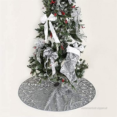 Meiju Weihnachtsbaum Rock Dekoration Decke Weinachtsdeko Weihnachtsbaumdecke Röcke Ornaments für Weihnachten Baum Rock Deko Schutz 120cm,Grau