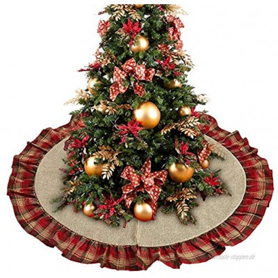 Surfmall Weihnachtsbaumdecke Weihnachtsdeko Tannenbaum Decke Christmas Tree Skirt Baumdecke Baumteppich 122cm