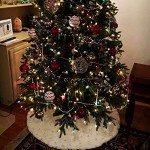 Vohoney Weihnachtsbaumdecke aus Sackleinen mit Schneeflocken 121,9 cm Weihnachtsbaum-Rock für Weihnachten Urlaub Zuhause Party-Dekorationen Baumrock für Silber 121,9 cm