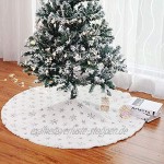 Weihnachtsbaum-Rock runder Baumrock mit Schneeflocken Pailletten-Stickerei Dekoration Plüsch Weihnachtsbaum-Rock 90 cm weiße Baum-Röcke speziell für Weihnachten Urlaub festliche Dekoration