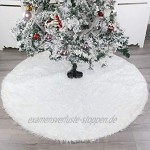 Zaeel Weißer Weihnachtsbaum Rock schürzen Weiß-Schnee-Weihnachtsthema-Verzierung Weihnachtsbaumdecke Weihnachtsdeko Weihnachtsbaum Rock Weiß Plüsch Weihnachtsbaum