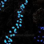 300 Stück Bunt Leuchtsteine,Leuchtender Stein,Leuchtende Kieselsteine,Gartensteine,Dekoration für Gehwege Rasen Hof Gehweg Aquarium Wege Blau 17 * 13mm