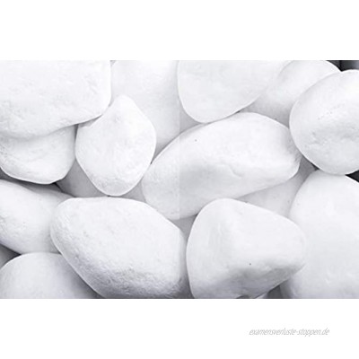 Doubleyou Geovlies & Baustoffe 5 kg Carrara Kies Marmorkies weiß Körnung 40-60 mm
