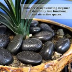 Ksnnrsng 1 kg Schwarze Polierte Kieselsteine,Dekorative Steine,für indoor draussen Dekorativer Kies Vase Garten Aquarium Dekorative Kieselstein Schwarz 1 kg