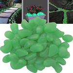 YSD 100 Stück künstliche grüne leuchtende Kieselsteine für Garten Gehweg oder Springbrunnen Aquarium Gehweg Hof & Aquarium dekorative Steine