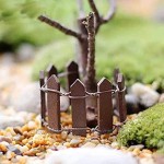Cisolen 2 Stücke Miniatur Gartenzaun Holzzaun Zaun Garten Dekoration für Feengarten Ornamente Puppenhaus DIY Zubehör Deko 1MWeiß +Braun