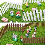 Cisolen 2 Stücke Miniatur Gartenzaun Holzzaun Zaun Garten Dekoration für Feengarten Ornamente Puppenhaus DIY Zubehör Deko 1MWeiß +Braun