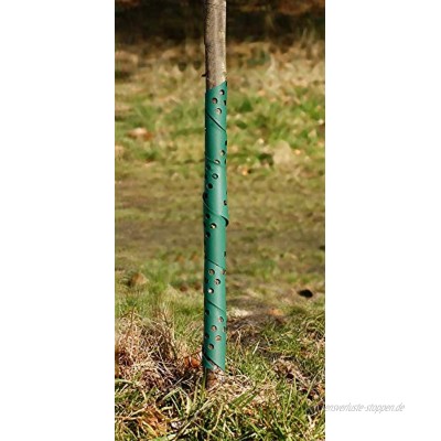 Grüne Baumspirale für Stammschutz und Rindenschutz gegen Wildverbiss und Fraßschäden 75 cm hoch licht- und luftdurchlässig mitwachsend wetter- und temperaturbeständig