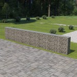 Tidyard Gabionenwand Gabione Steinkorb 600 x 30 x 100 cm aus Verzinkter Stahl Silbern für Stützmauern Stützwand Gartenzaun
