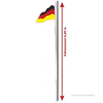 Alu Fahnenmast mit Deutschlandflagge 6,20 m
