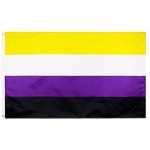 BYFRI 3x5 Ft Nicht-Binär-Stolz-Flagge Lebendige Farben und UV-lichtbeständig doppelt umnäht Nb Stolz Gender Gender Identity Flags Polyester mit Messingösen