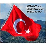 Özel-Versand XXL türkische Riesen Flagge Bayrak Türk Türkei 2 x 3 METER Premium-Qualität dicker gewebter ALPAKA Stoff kein Nylon robust wetterbeständig doppelt umsäumter Rand 2 robusten Ösen