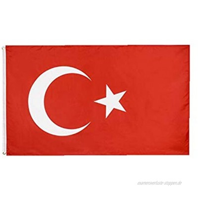 stormflag Türkei-Flaggen 90 x 150 cm Polyester-Seide 90 g mit Ösen und doppelt genäht.