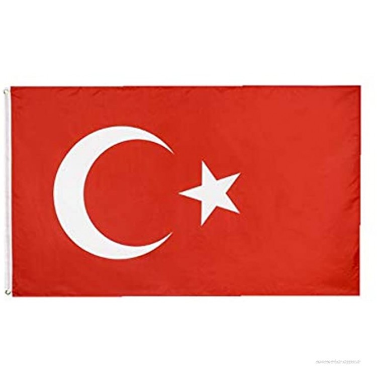stormflag Türkei-Flaggen 90 x 150 cm Polyester-Seide 90 g mit Ösen und doppelt genäht.