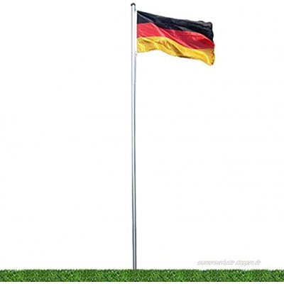 Westfalia Fahnenmast 6 Meter aus Aluminium inklusive der Deutschland Flagge
