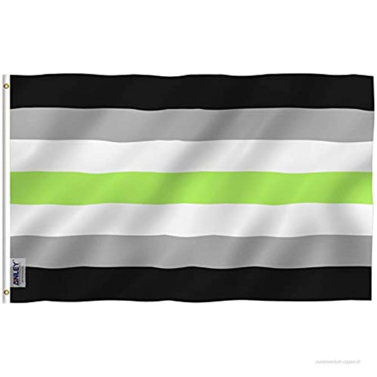 ANLEY Fly Breeze 3x5 Fuß Agender Pride Flagge Lebendige Farbe und UV-Lichtechtheit Leinwandkopf und doppelt genäht Agender Pride Flagge mit Messingösen 3 x 5 Ft