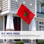 Anley Fly Breeze 3x5 Fuß Marokko Flagge Lebendige Farbe und UV-beständig Canvas Header und doppelt genäht Marokkanische Nationalflaggen Polyester mit Messingösen 3 x 8 Ft
