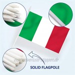 Anley Italienische 5x8 Zoll Handgehaltene Mini-Flagge mit 12 weißem festem Mast Italien Stick Flagge lebendige Farbe und lichtecht 5 x 8 Zoll Handgehaltene Stick Flaggen mit Speerspitze