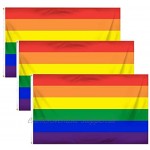 AOFOX Gay Pride-Flagge 3er-Pack Regenbogenflaggen Gay Lesbian Peace Flag für Gay Pride-Feiern