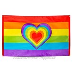 Boland 44721 Polyester Fahne Regenbogen bunt Größe 90 x 150 cm mit Metallösen Herz Christopher Street Day Hippie Homosexualität Dekoration