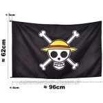 CoolChange One P. Flagge mit Jolly Roger | Fahne der Strohhutbande von Monkey D. Ruffy | 97x64 cm