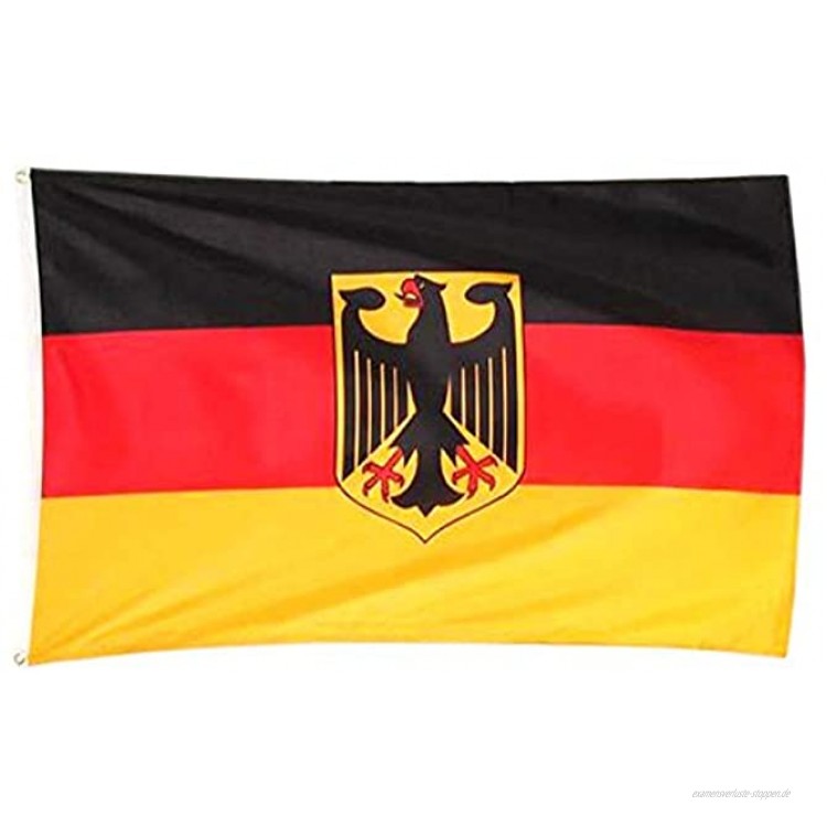 Deutschlandfahne mit Ösen & Adler-Wappen 150 x 90 cm Hissflagge Deutschland-Flagge Deutsche Fahne Nationalflagge