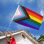 Gay Pride Rainbow Flag Langlebig ， Lebendige Farbe und UV-beständige Progress Pride Flag-Unterstützung für LGBT-Flagge
