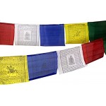 GURU SHOP Tibetische Gebetsfahne in Verschiedenen Längen 25 Wimpel Viskose Länge: 6,80 m Lang Wimpel 30x20 Cm Gebetsfahnen